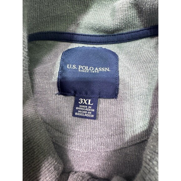 US Polo Association Men’s 1/4 Zip Pullover Grey Sweatshirt Size 3xl Estate Ribbe - Picture 7 of 8